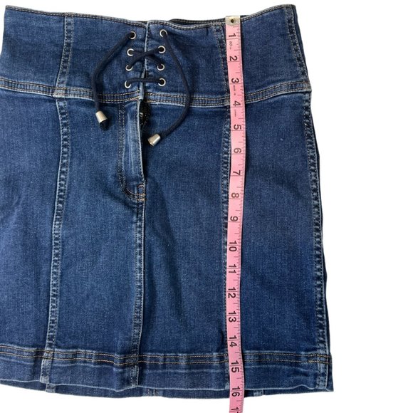 Free People Lace Up Modern Femme High Waisted Mini Skirt Size 2 - Picture 6 of 9